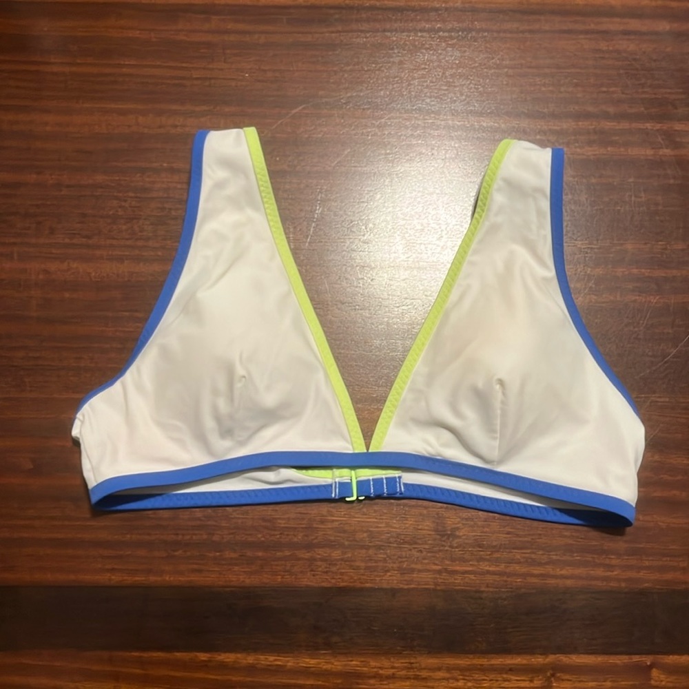 Aerie Swim Top white, green, and blue top. XL